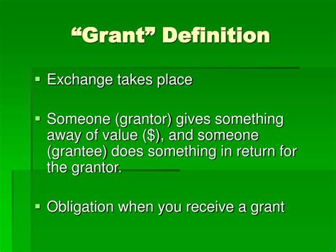 Grant Meaning .